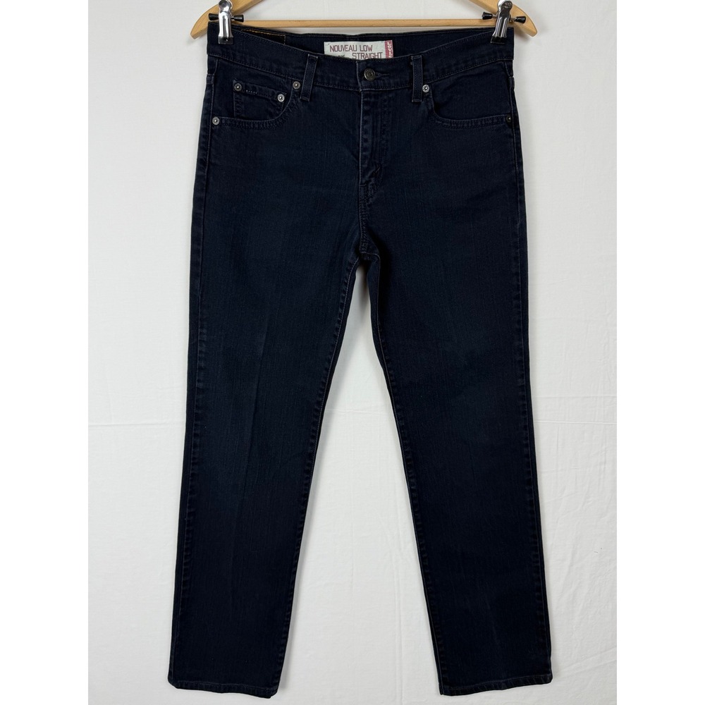 Levi's Nouveau Low Straight 505 Jeans Womens M Dark Indigo Blue Denim